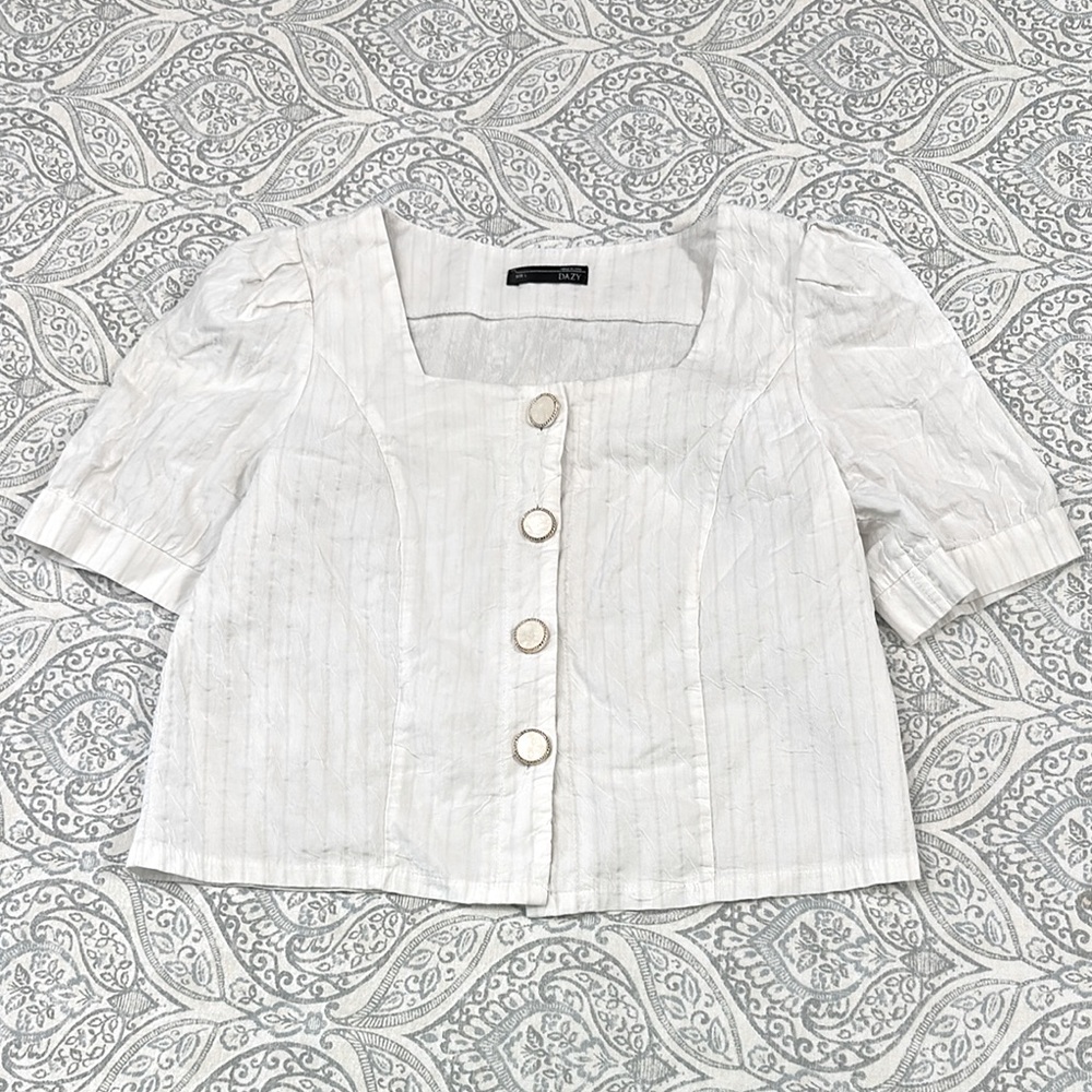 DAZY Puff Sleeve Crop Blouse